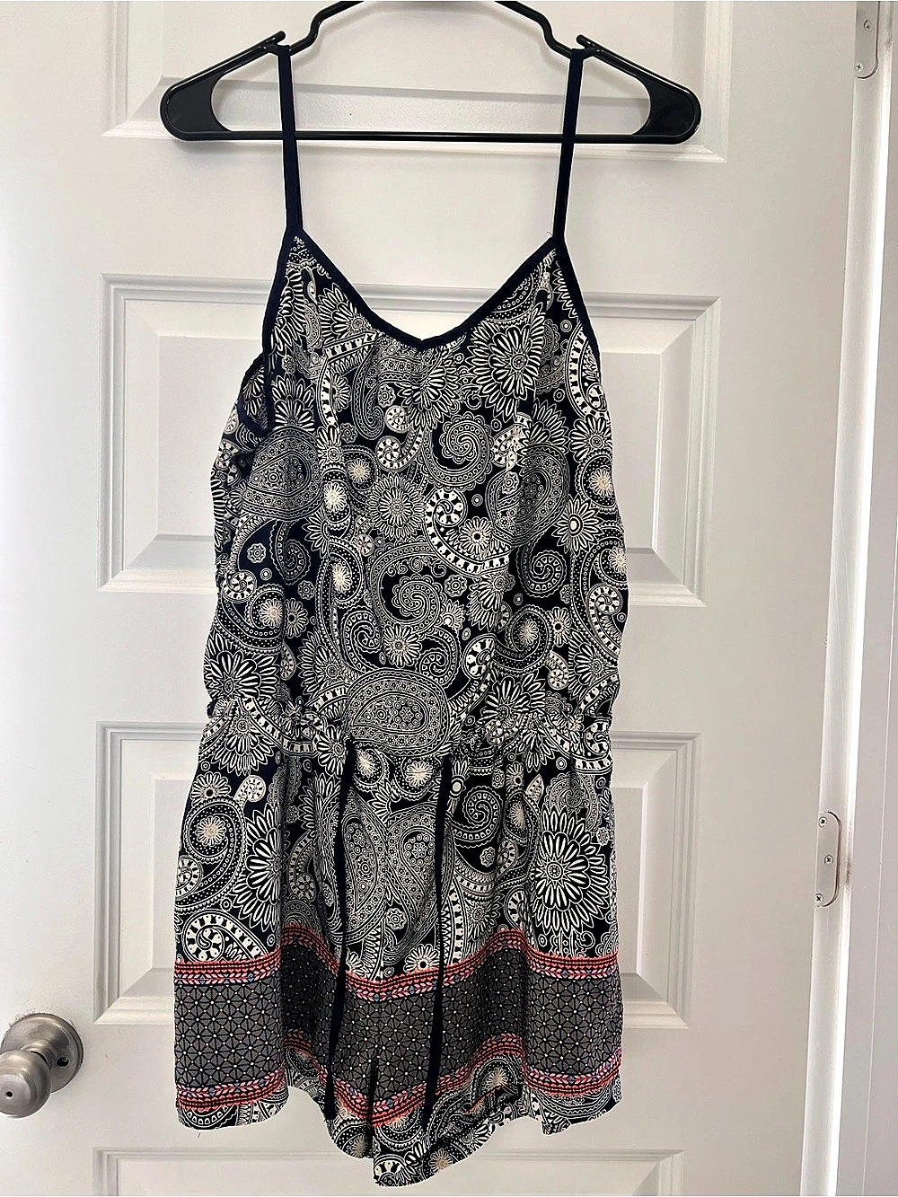 NAF Paisley Mini Dress in Blue & White Size Medium